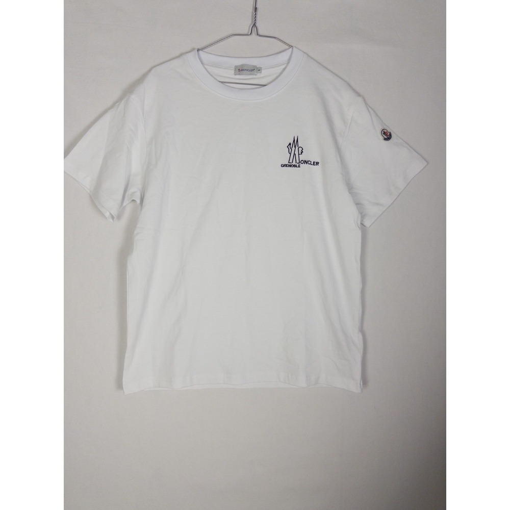 Moncler Grenoble Crew Neck T Shirt Mens‎ S White Logo Short Sleeve